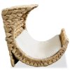 Cat Bed with Cushion Water Hyacinth 37x20x20 cm