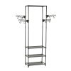 Clothes Rack Steel and Non-woven Fabric 55×28.5×175 cm Black