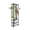 Clothes Rack Steel and Non-woven Fabric 55×28.5×175 cm Black