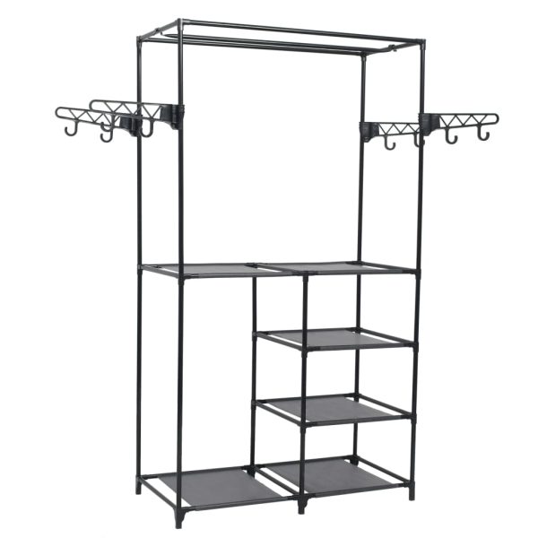 Clothes Rack Steel and Non-woven Fabric 87x44x158 cm Black