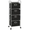 Shelving Unit with 4 Storage Boxes Steel and Non-woven Fabric