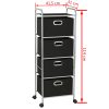 Shelving Unit with 4 Storage Boxes Steel and Non-woven Fabric