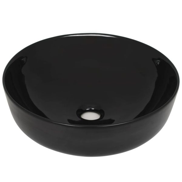 Basin Ceramic Round Black 41.5×13.5 cm