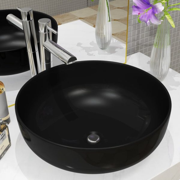 Basin Ceramic Round Black 41.5×13.5 cm