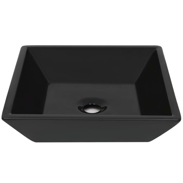 Basin Ceramic Square Black 41.5×41.5×12 cm