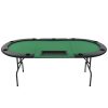 9-Player Folding Poker Table 3 Fold Oval Green