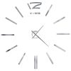 3D Wall Clock Modern Design 100 cm XXL Silver