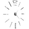 3D Wall Clock Modern Design 100 cm XXL Silver