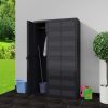 Garden Storage Cabinet with 4 Shelves – 97x38x171 cm, Black