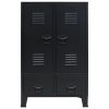 Wardrobe Metal Industrial Style 67x35x107 cm – Black