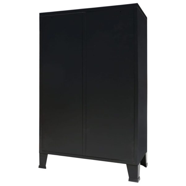 Wardrobe Metal Industrial Style 67x35x107 cm – Black