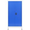 Office Cabinet Metal 90x40x180 cm Grey and Blue