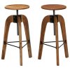 Bar Chairs 2 pcs Solid Acacia Wood