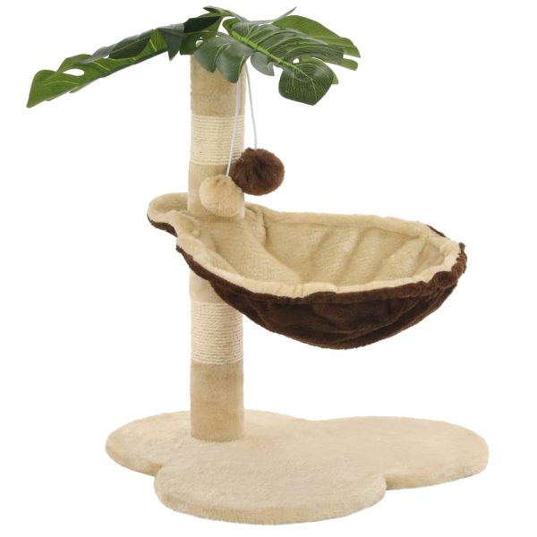 Cat Tree with Sisal Scratching Post 50 cm Beige and Brown