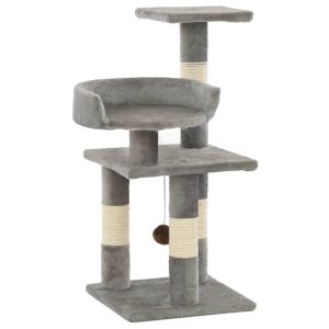 Cat Tree with Sisal Scratching Posts 65 cm – Grey