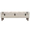 Storage Bench Solid Wood and Steel 111x34x37 cm