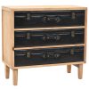 Drawer Cabinet Solid Fir Wood 80x36x75 cm