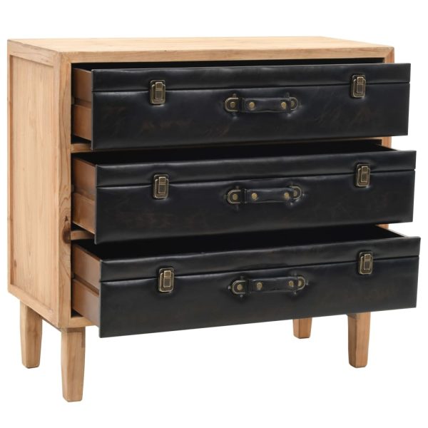 Drawer Cabinet Solid Fir Wood 80x36x75 cm