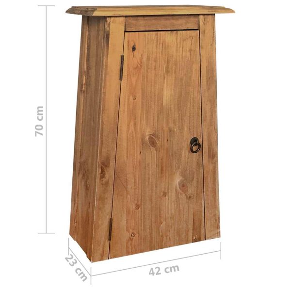 Bathroom Wall Cabinet Solid Recycled Pinewood 42x23x70 cm