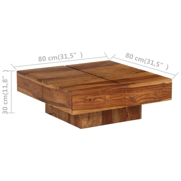 Coffee Table Solid Sheesham Wood 80x80x30 cm