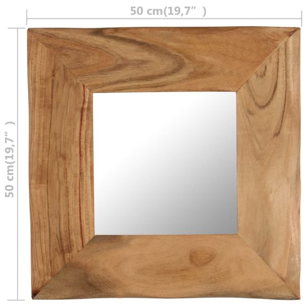 Cosmetic Mirror Solid Acacia Wood – 50×50 cm