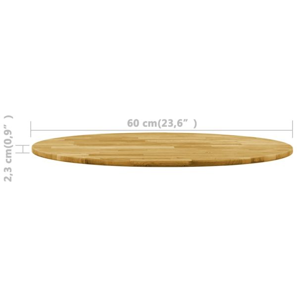 Table Top Solid Oak Wood Round – 23 mm/600 mm