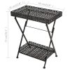 Folding Tea Table Vintage Style Metal 58x35x72 cm Black