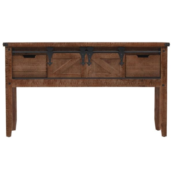 Console Table Solid Fir Wood 131×35.5×75 cm Brown