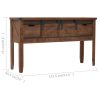 Console Table Solid Fir Wood 131×35.5×75 cm Brown