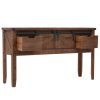 Console Table Solid Fir Wood 131×35.5×75 cm Brown