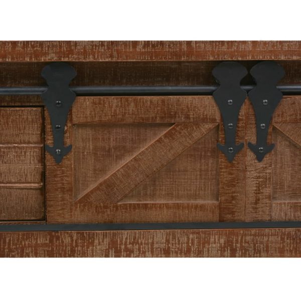 Console Table Solid Fir Wood 131×35.5×75 cm Brown