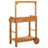 Garden Kitchen Trolley Solid Wood Acacia 92×43.5×141.5 cm