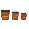 Garden Raised Bed Set 3 Pieces Square Solid Acacia Wood