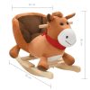 Rocking Animal with Backrest Plush 60x32x50 cm Brown – Horse