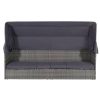 Garden Bed with Canopy Grey 205×62 cm Poly Rattan