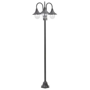 Garden Post Light E27 220 cm Aluminium 3-Lantern