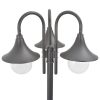 Garden Post Light E27 220 cm Aluminium 3-Lantern – Bronze