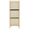 Storage Rack with 6 Fabric Baskets Cedar Wood Beige