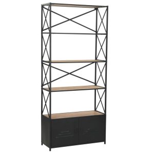 Bookcase Solid Firwood and Steel 80x32.5x180 cm