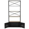 Bookcase Solid Firwood and Steel 80×32.5×180 cm