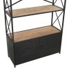 Bookcase Solid Firwood and Steel 80×32.5×180 cm