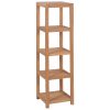 4-Tier Bathroom Storage Rack Solid Teak 42x42x165 cm