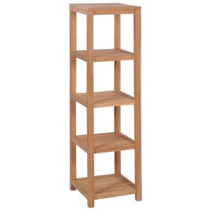 4-Tier Bathroom Storage Rack Solid Teak 42x42x165 cm