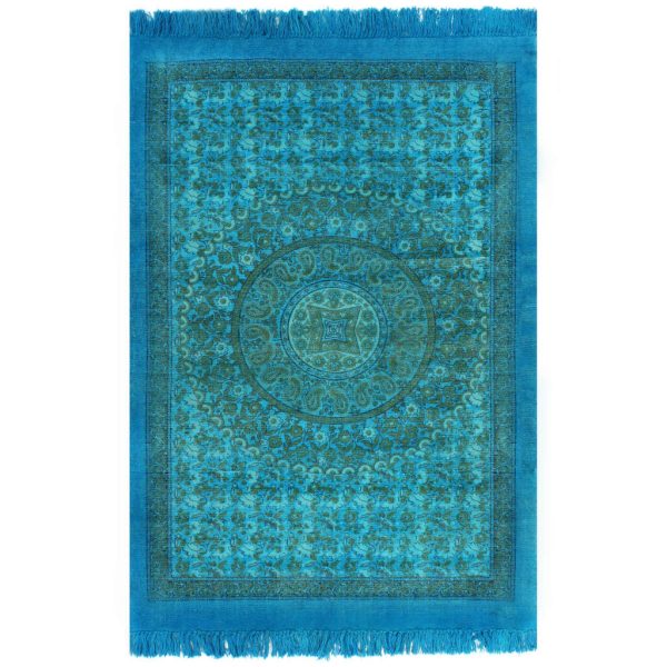 Kilim Rug Cotton with Pattern – 120×180 cm, Turquoise