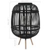 Freestanding Candle Lantern Holder Bamboo Black