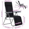 Folding Garden Chairs with Cushions 2 pcs – Black