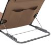 Folding Beach Mats 2 pcs Steel and Fabric – Brown