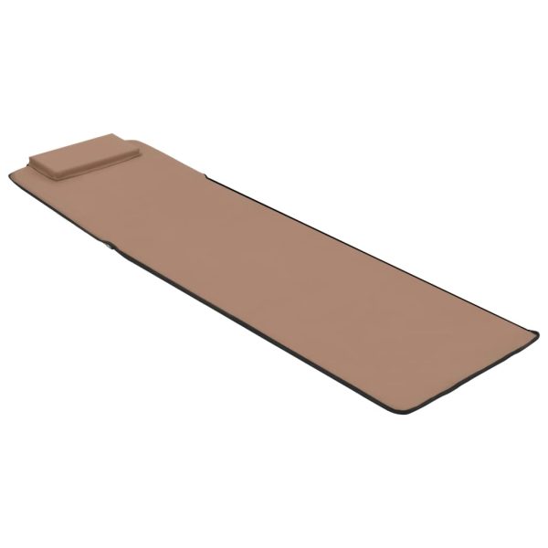 Folding Beach Mats 2 pcs Steel and Fabric – Brown