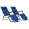 Folding Sun Loungers 2 pcs with Footrests Steel – Blue