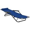 Folding Sun Loungers 2 pcs with Footrests Steel – Blue